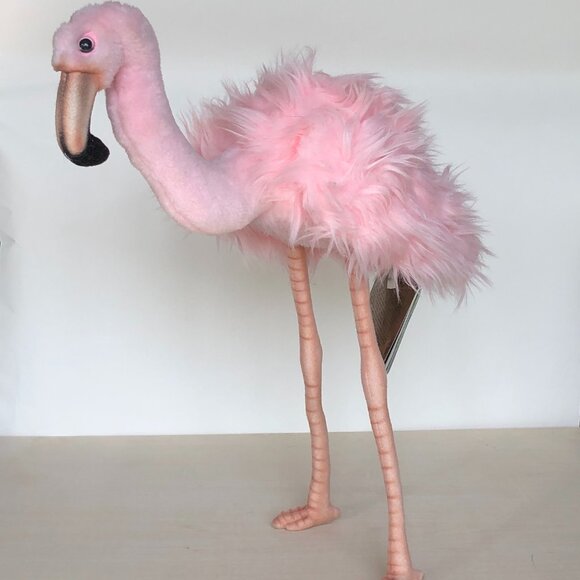 Hansa Handcrafted Flamingo, Pink 15 Inch (38 CM)  Stuffed Animal Brand New w/ - Picture 7 of 12